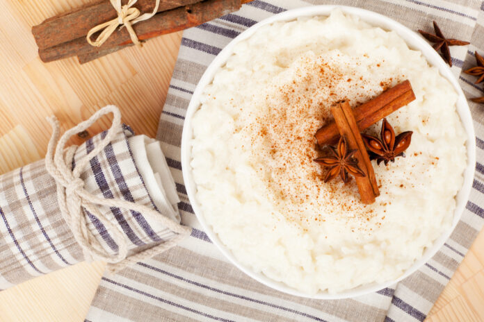 Rice pudding top view